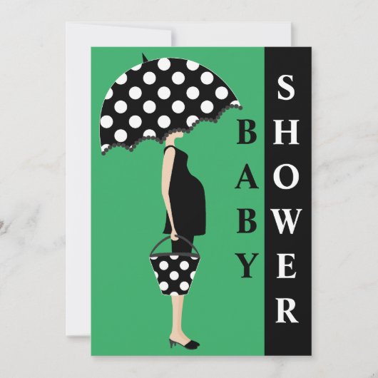 Polka Dot Baby Shower Invitations {groen} Kaart (Voorkant)
