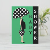 Polka Dot Baby Shower Invitations {groen} Kaart (Staand voorkant)