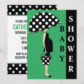Polka Dot Baby Shower Invitations {groen} Kaart (Voorkant / Achterkant)