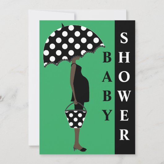 Polka Dot Baby Shower Invitations {groen} Kaart (Voorkant)
