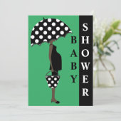 Polka Dot Baby Shower Invitations {groen} Kaart (Staand voorkant)