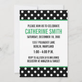Polka Dot Baby Shower Invitations {groen} Kaart (Achterkant)