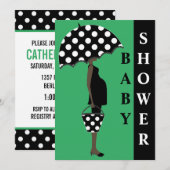 Polka Dot Baby Shower Invitations {groen} Kaart (Voorkant / Achterkant)