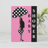Polka Dot Baby Shower Invitations {Roze} Kaart (Staand voorkant)