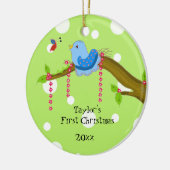 Polka Dot Baby's eerste Kerstmis Keramisch Ornament (Links)