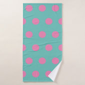 Polka Dot Badhanddoek (Aqua & Roze) (Badhanddoek)
