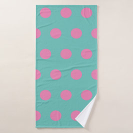 Polka Dot Badhanddoek (Aqua & Roze)