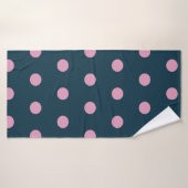Polka Dot Badhanddoek (Midnight Blue & Soft Pink) (Badhanddoek)