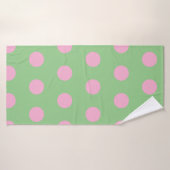 Polka Dot Badhanddoek (Sage Green & Pastel Pink) (Badhanddoek)