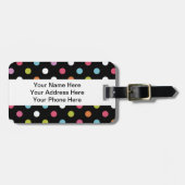 Polka Dot Bagagelabel (Voorkant horizontaal)