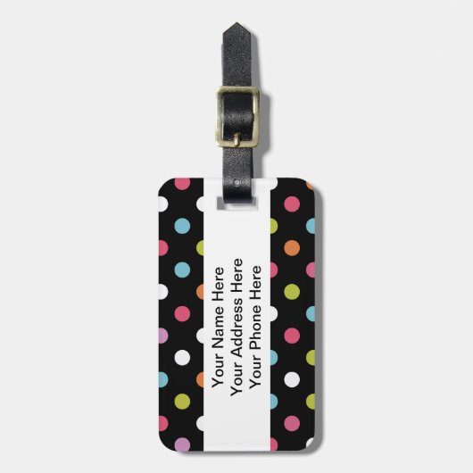 Polka Dot Bagagelabel (Voorkant verticaal)