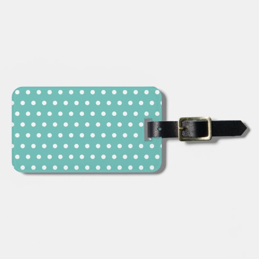 Polka Dot Bagagelabel (Aqua & White) (Voorkant horizontaal)