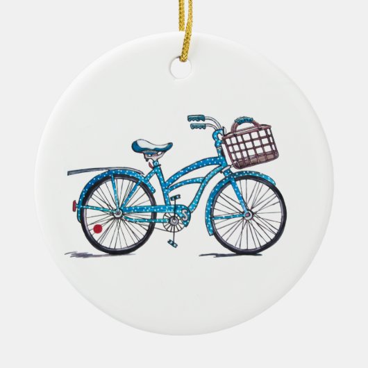 Polka Dot Beach Crusier keramisch siermiddel Ornament (Voorkant)