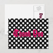 Polka Dot Bedankt Briefkaart - Roze geschaduwde te (Voorkant / Achterkant)