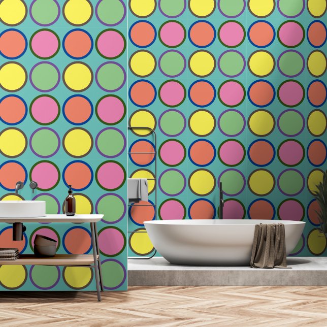 Polka dot behang (Badkamer)