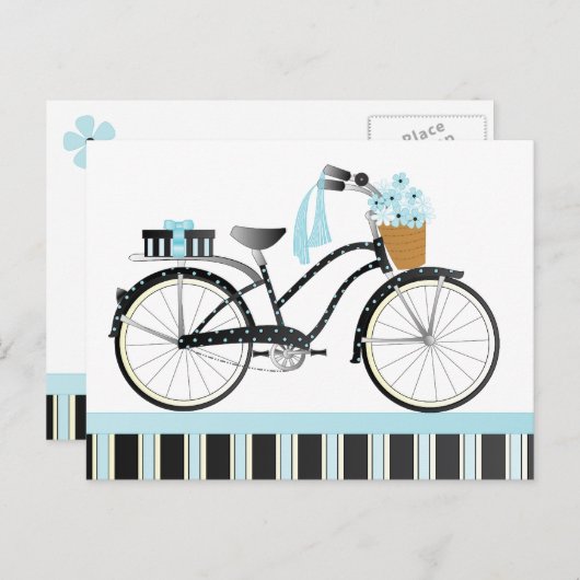 Polka Dot Bicycle Briefkaart (Voorkant / Achterkant)