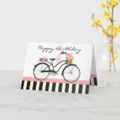 Polka Dot Bicycle Kaart (Gele Bloem)