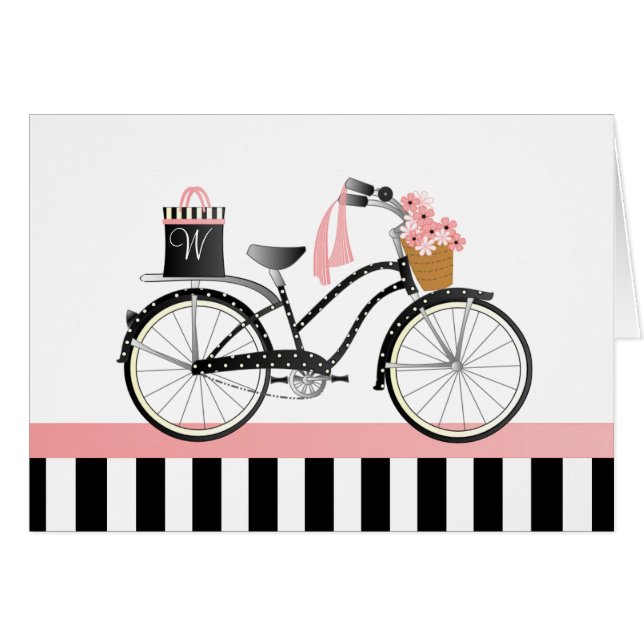 Polka Dot Bicycle met cadeautas (Voorkant Horizontaal)