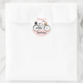 Polka Dot Bicycle Ronde Sticker (Tas)