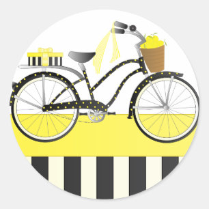 Polka Dot Bicycle Ronde Sticker