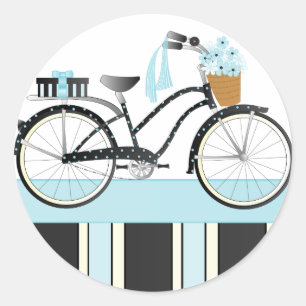 Polka Dot Bicycle Ronde Sticker