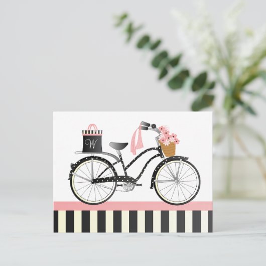Polka Dot Bike Briefkaart (Staand voorkant)