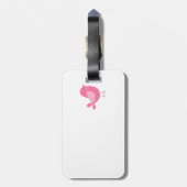 Polka Dot Birds and Flowers Bagagelabel (Achterkant verticaal)