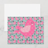 Polka Dot Birds and Flowers Briefkaart (Voorkant / Achterkant)