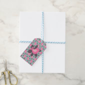 Polka Dot Birds and Flowers Cadeaulabel (Met Touw)