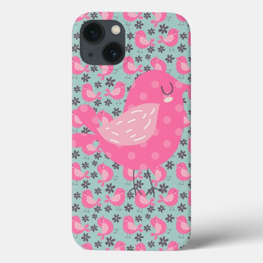 Polka Dot Birds and Flowers Case-Mate iPhone Case (Achterkant)