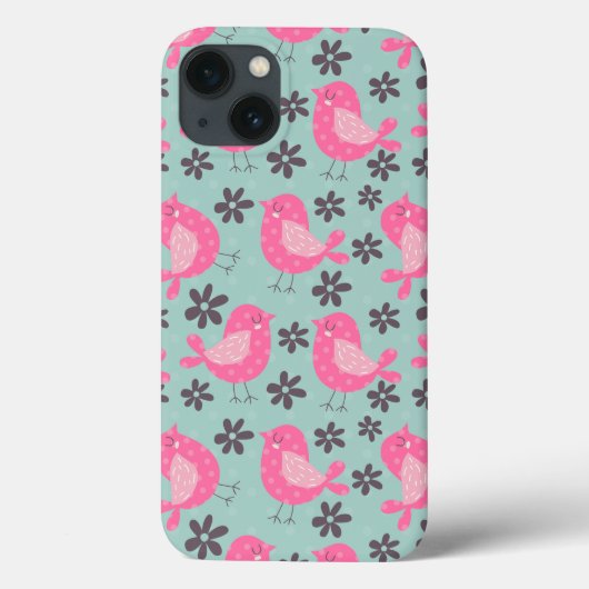 Polka Dot Birds and Flowers Case-Mate iPhone Case (Achterkant)