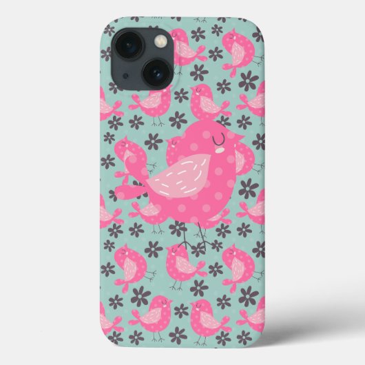 Polka Dot Birds and Flowers Case-Mate iPhone Case (Achterkant)