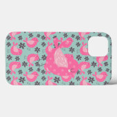 Polka Dot Birds and Flowers Case-Mate iPhone Case (Achterkant (horizontaal))
