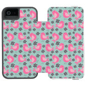 Polka Dot Birds and Flowers Incipio iPhone Portemonnee Hoesje (Agenda Open)
