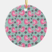 Polka Dot Birds and Flowers Keramisch Ornament (Voorkant)