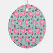 Polka Dot Birds and Flowers Keramisch Ornament (Links)