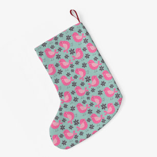 Polka Dot Birds and Flowers Kleine Kerstsok