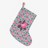 Polka Dot Birds and Flowers Kleine Kerstsok (Voorkant (Hangend))