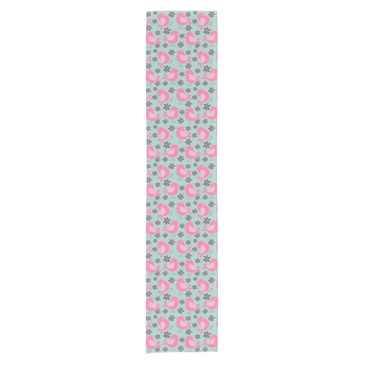 Polka Dot Birds and Flowers Korte Tafelloper (Voorkant)