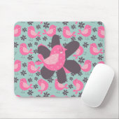 Polka Dot Birds and Flowers Muismat (Met muis)