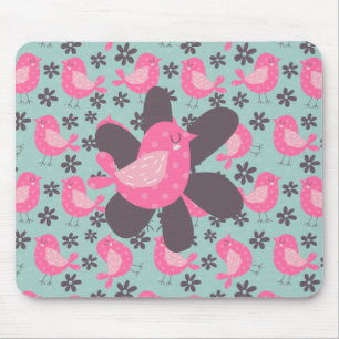 Polka Dot Birds and Flowers Muismat