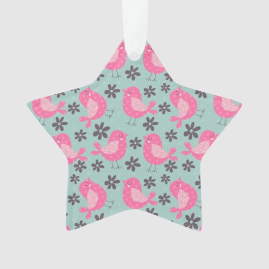 Polka Dot Birds and Flowers Ornament (voorkant)