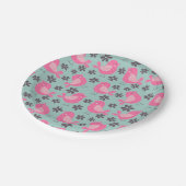 Polka Dot Birds and Flowers Papieren Bordje (Gekanteld)