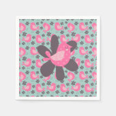 Polka Dot Birds and Flowers Servetten (Voorkant)