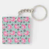 Polka Dot Birds and Flowers Sleutelhanger (Achterkant)