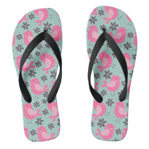 Polka Dot Birds and Flowers Teenslippers