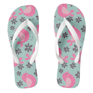 Polka Dot Birds and Flowers Teenslippers