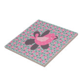 Polka Dot Birds and Flowers Tegeltje (Zijkant)