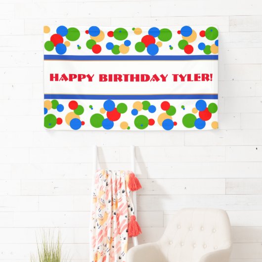 Polka Dot Birthday Banner (Insitu)