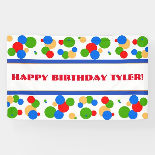 Polka Dot Birthday Banner (Horizontaal)